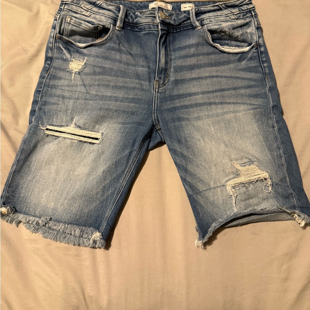 KanCan Distressed Blue Jean Shorts